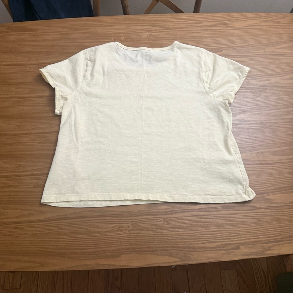 J. Crew '90s Cropped Organic Slub Cotton T-Shirt‎ - Yellow - 2X - Picture 7 of 7